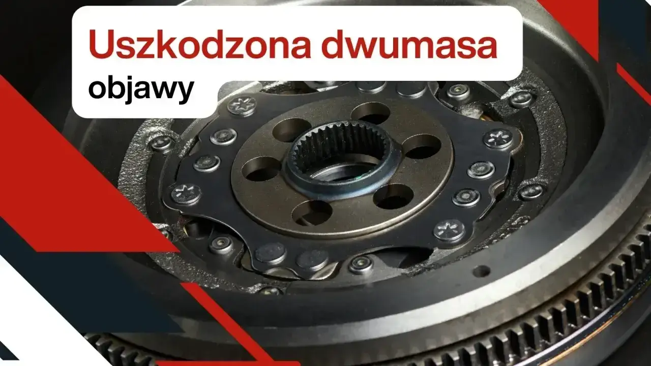 Uszkodzona dwumasa objawy: wibracje, stuki, hałasy przy gaszeniu silnika. Zbliżenie na element układu napędowego.
