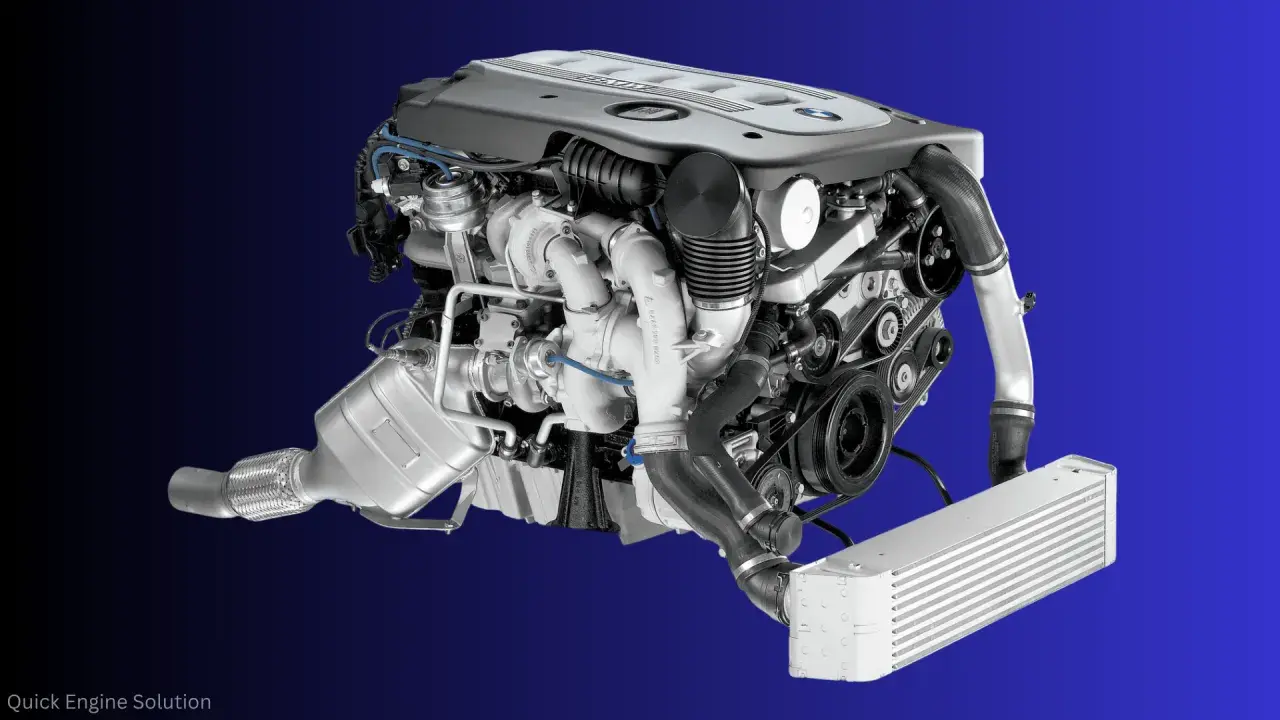 Potężny silnik BMW M57N2 z podwójnym turbodoładowaniem, gotowy do montażu.