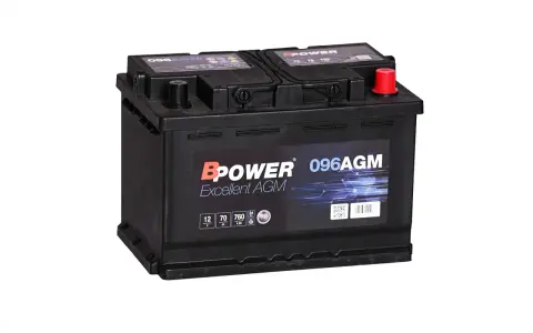 Czarny akumulator BPOWER 096AGM Excellent AGM. To jaki akumulator wybrać do auta? Ten model 12V 70Ah 760A EN sprawdzi się w wielu pojazdach.