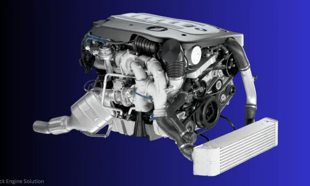 Potężny silnik BMW M57N2 z podwójnym turbodoładowaniem, gotowy do montażu.