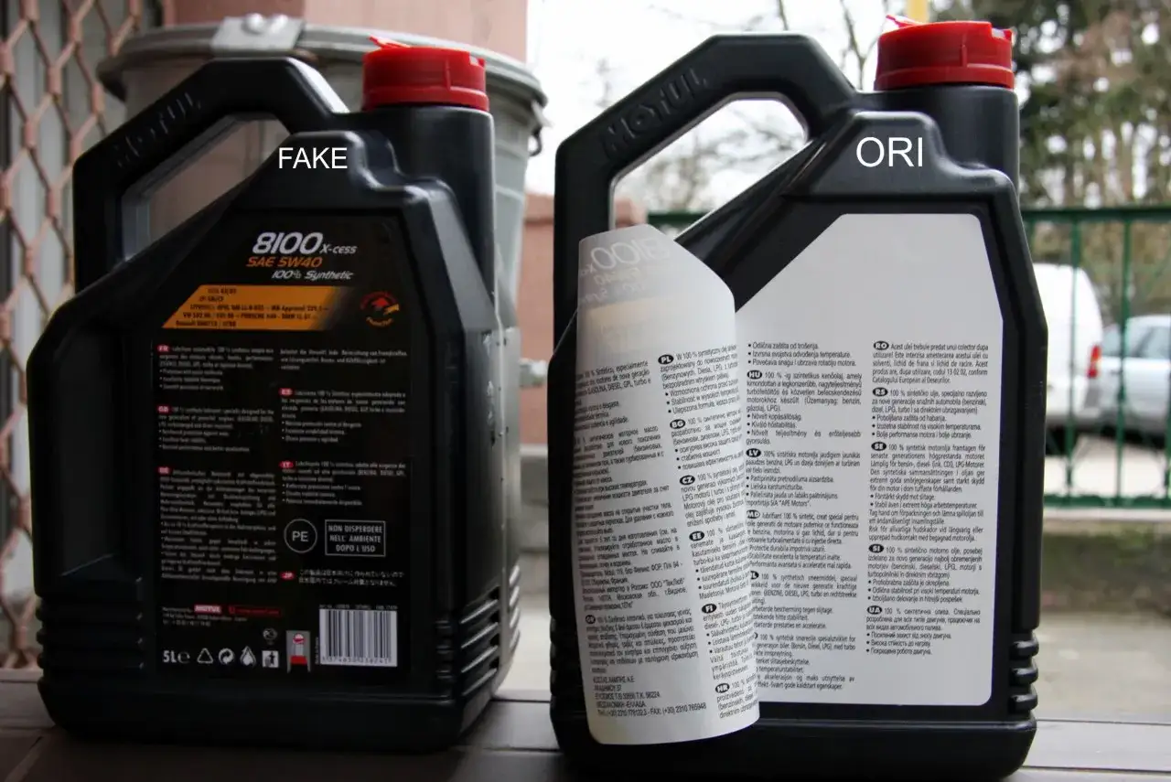 Porównanie butelek olejów Motul 8100 X-clean+ EFE Specific